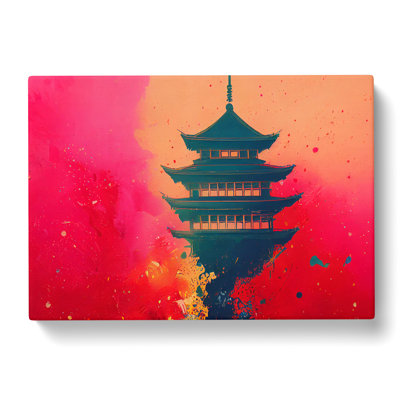 Pagoda Paint Splash Vol.1 Abstract - Wrapped Canvas