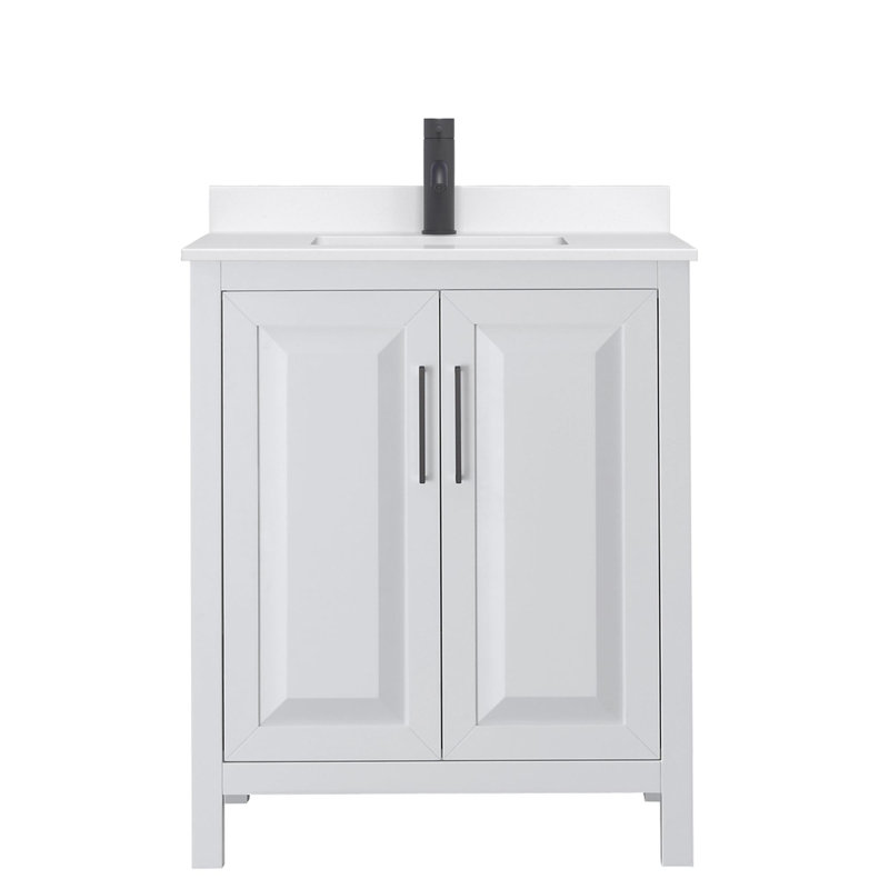 Daria 30'' W Vanity, White, Matte Black, Giotto Quartz