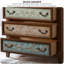 Commodes d'appoint rétro en bois peint vieilli
