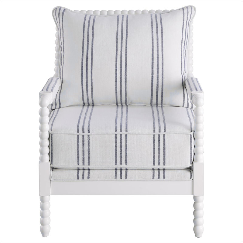 Chaise d'appoint rembourrée à rayures