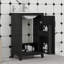 Armoire de salle de bain moderne et compacte pour petits espaces, rangement élégant avec lavabo en céramique