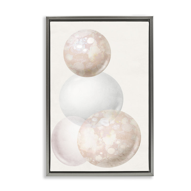 Subtle Orbs Shapes Floater Canvas by Anne Bailey, 31" H x 25" W, Gray