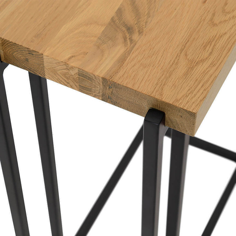 Grande table d'appoint en bois de chêne Luka