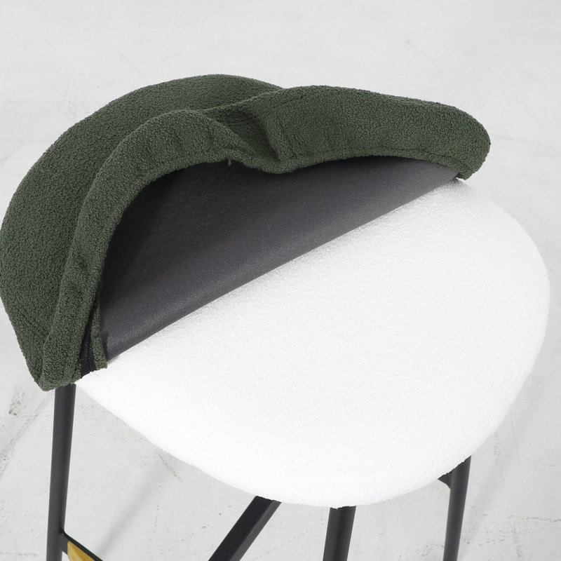 Tabouret rembourré avec structure en métal (ensemble de 2), Blanc, Tabouret de bar (siège d'une hauteur de 29,5 po)