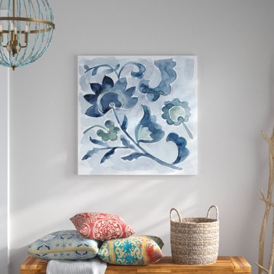 Peinture sur toile tendue Indigo Ornament VI