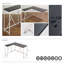 Bureau en coin Olympus, gris foncé et métal ivoire-996820816