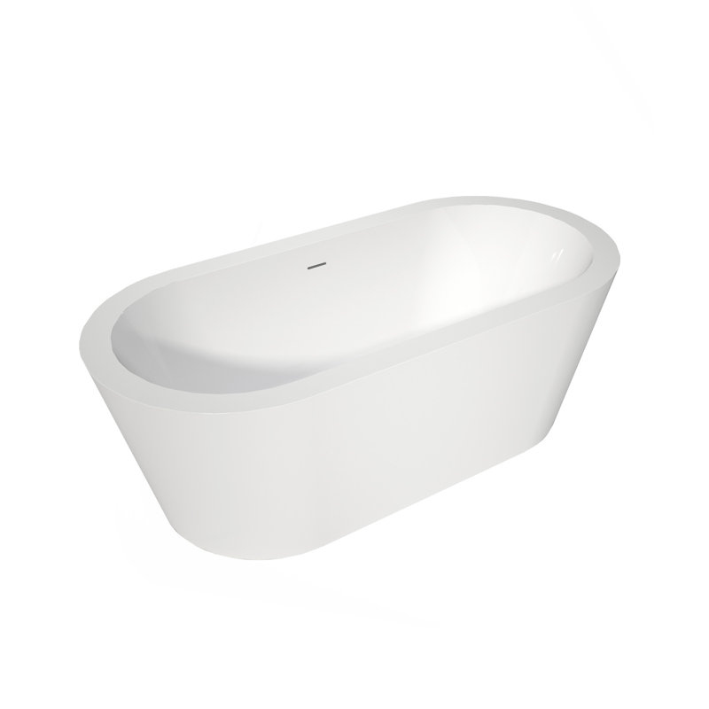 Baignoires de trempage profondes et spacieuses de luxe, baignoires autoportantes en acrylique 67 po, blanc