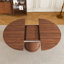 Table de salle à manger extensible 59 po 59 po avec rangement à 2 niveaux pour 4 à 6 personnes, table de cuisine extensible de couleur brun noyer, panneau de fibres à densité moyenne avec finition noyer et base piédestal