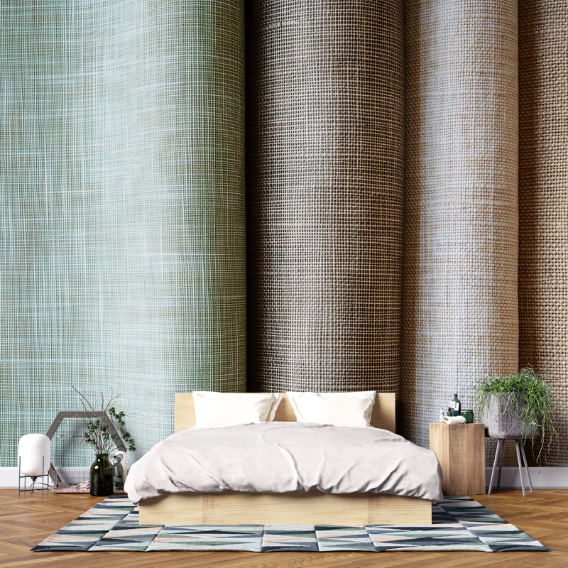 Papier peint texturé - Art mural de style toile de lin, L 120 po x l 80 po, Luxury Canvas Texture