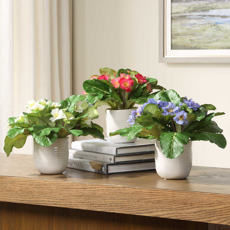 Uttermost Trilogy Primrose Accents In Vases Set/3