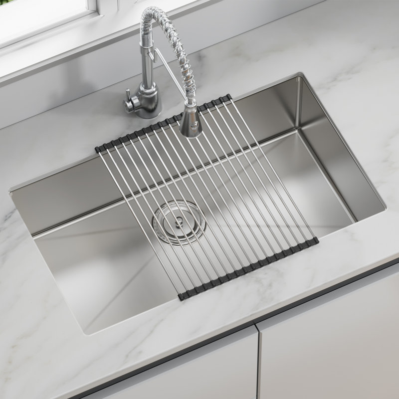 32'' L Undermount Single Bowl 304 Stainless Steel Kitchen Sink