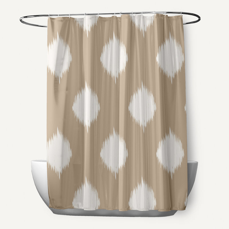 Rideau de douche simple géométrique Arlington, Beige / Ivoire