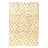 Moroccan Wool Geometric Area Rug in Ivory
