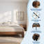 Cadre de lit plateforme en bois de format California King, profil bas, avec lattes en bois silencieuses-1864920526