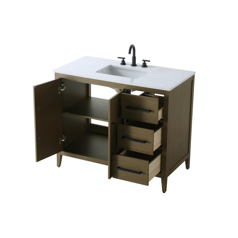 Meuble-lavabo simple 42 po, Brun châtaigne