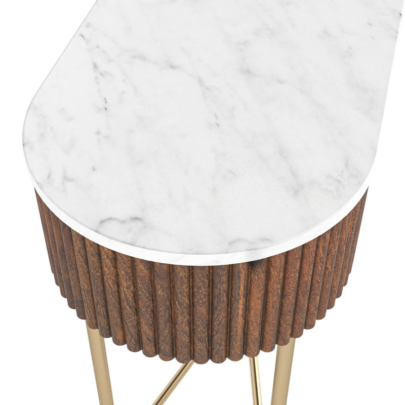Delonna Fluted Console Table with Drawer