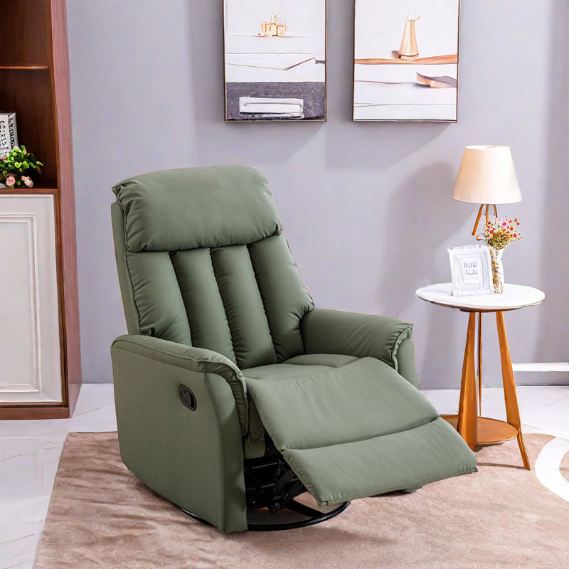 Fauteuil inclinable pivotant en similicuir Kuchler, Vert clair