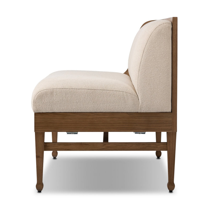 Priscilla LAF Dining Bench-49"-Crypton Wayfarer Snow, 32" H x 49" W x 26.5" D