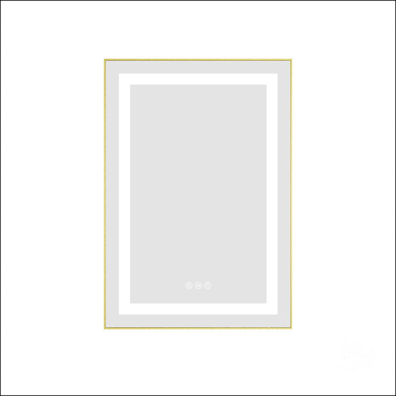 LED Bathroom Mirror With Multiple Functions And Exquisite Design, Gun Ash, 28" x 72"
