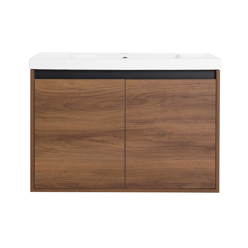Ensemble de meuble-lavabo simple 29,53 po avec plateau en résine Adelgund