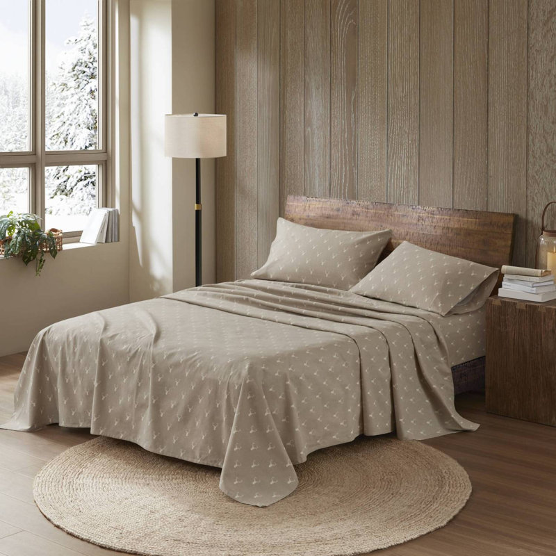 Ensemble de draps 4 pièces en coton, Brown