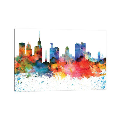 Buffalo Skyline - Wrapped Canvas Painting