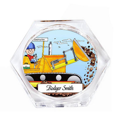 Personalized Bulldozer Operator - Male Drink Coaster Gift Set (4 Coasters)