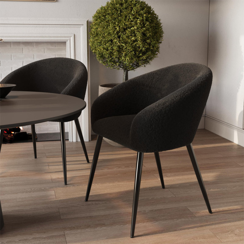 Avianah 18'' H Upholstered Armchair, Black, Black