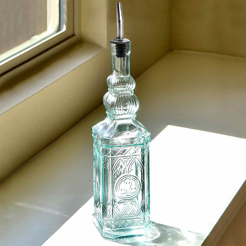 Bouteille en verre recyclé ornée de 23,7 oz., Transparent