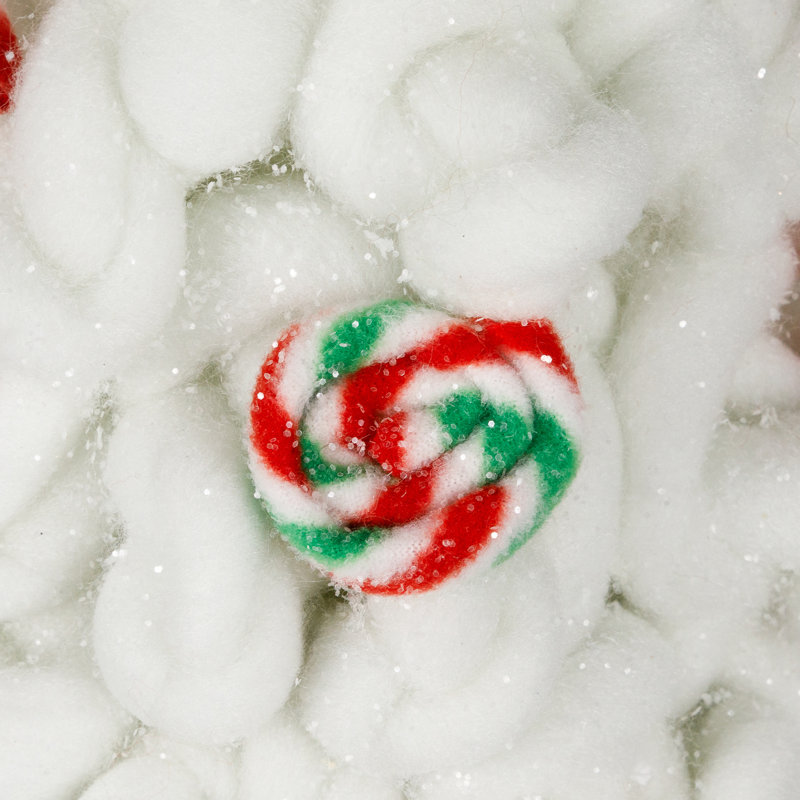 Plush Tree With Peppermint And Candy Canes Christmas Decoration - 16.5"