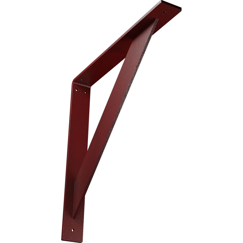 Support traditionnel en acier, H 16 po x l 2 po x P 16 po, Rouge vif martelé