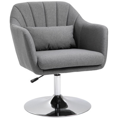 Twyman Upholstered Linen Swivel Armchair
