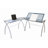 Courson L-Shaped Glass Top Drafting Table-105078795