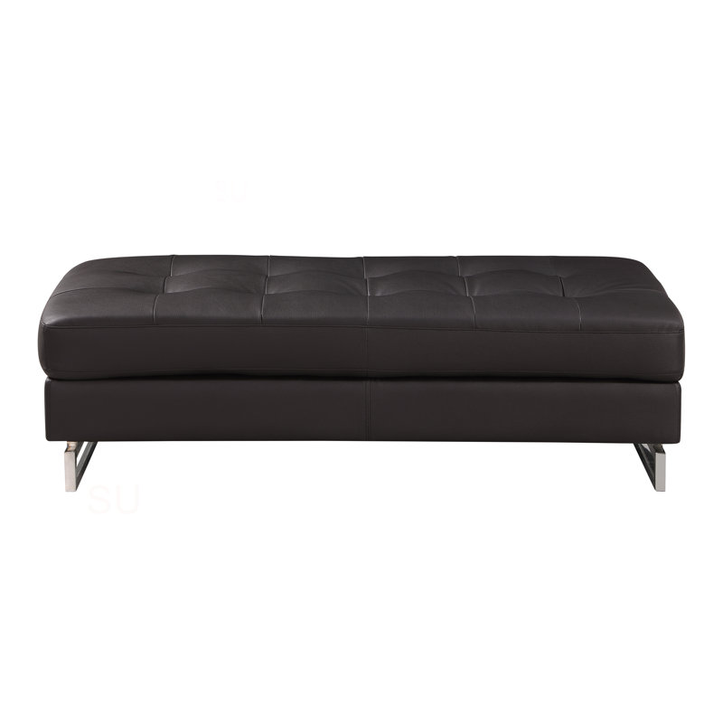Repose-pieds en cuir véritable Global United, Brown