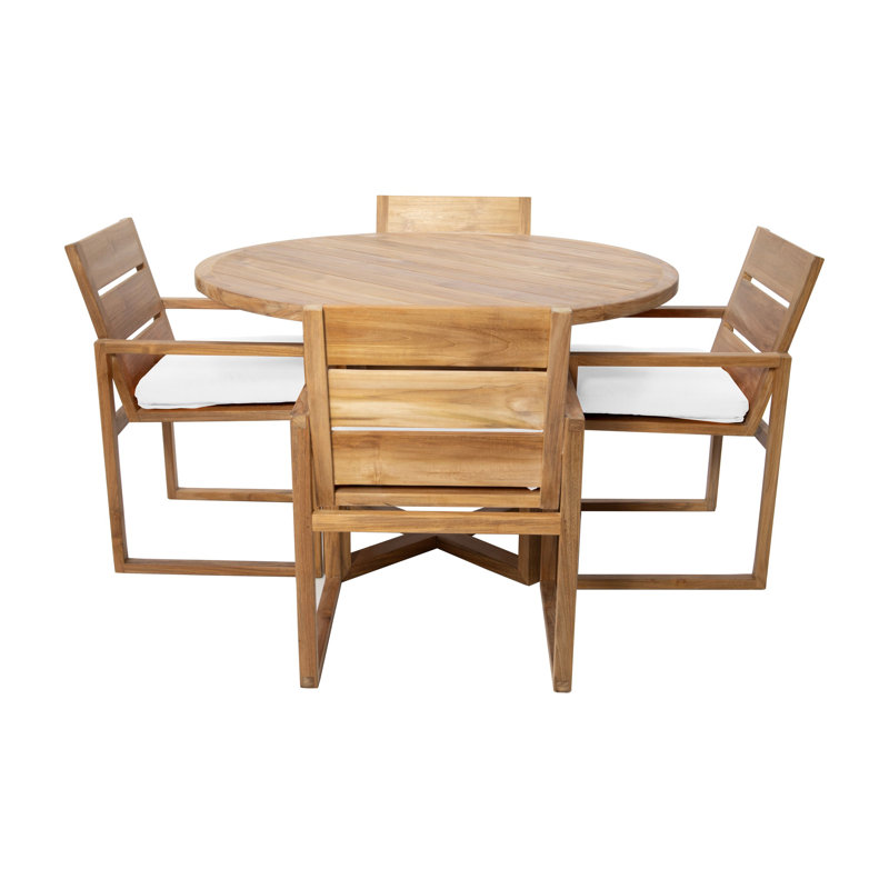 Venice 5 - Piece Solid Wood Dining Set, Sapphire