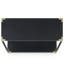 Sereia Console rectangulaire noire en bois avec accents de coin dorés et tablette
