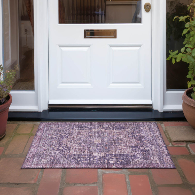 Machine Washable Indoor/Outdoor Claudian ACN1240 Eggplant Rug