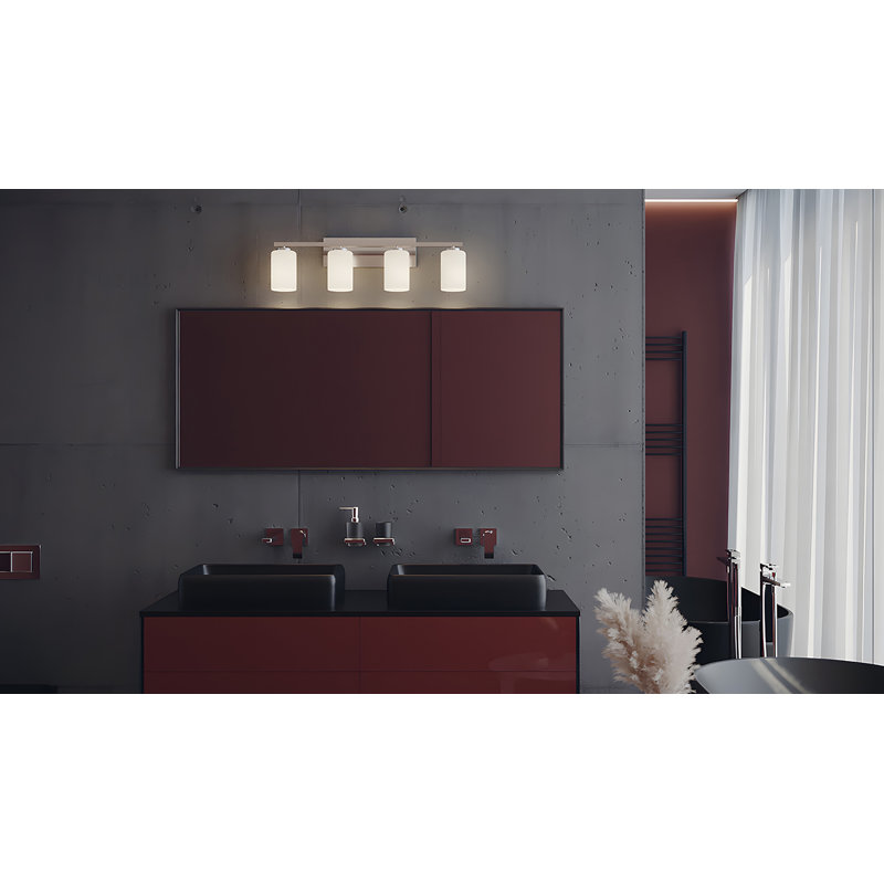 Emzie 31'' Vanity - Clear Glass Shade, Satin Nickel