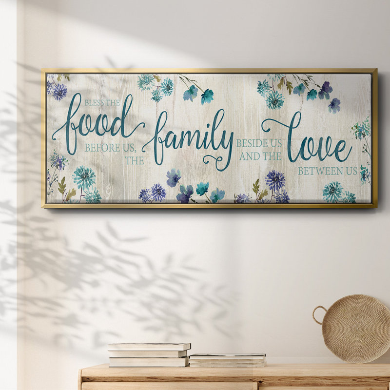 «Food Family Love» - Toile encadrée, H 24 po x l 60 po