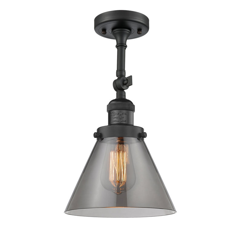 Cone 2 Light Tiltable Bath Vanity Light, Smoked, Matte Black, Bulb Not Included