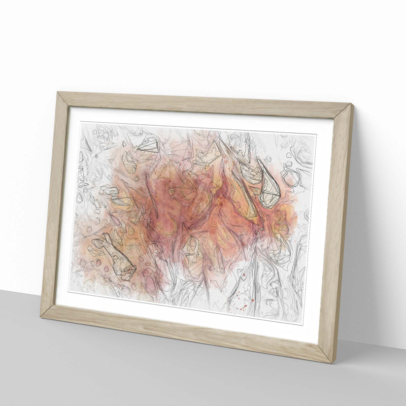 Whisper to Me in Abstract - Picture Frame Graphic Art Print, 35cm H x 50cm W x 2cm D, Oak