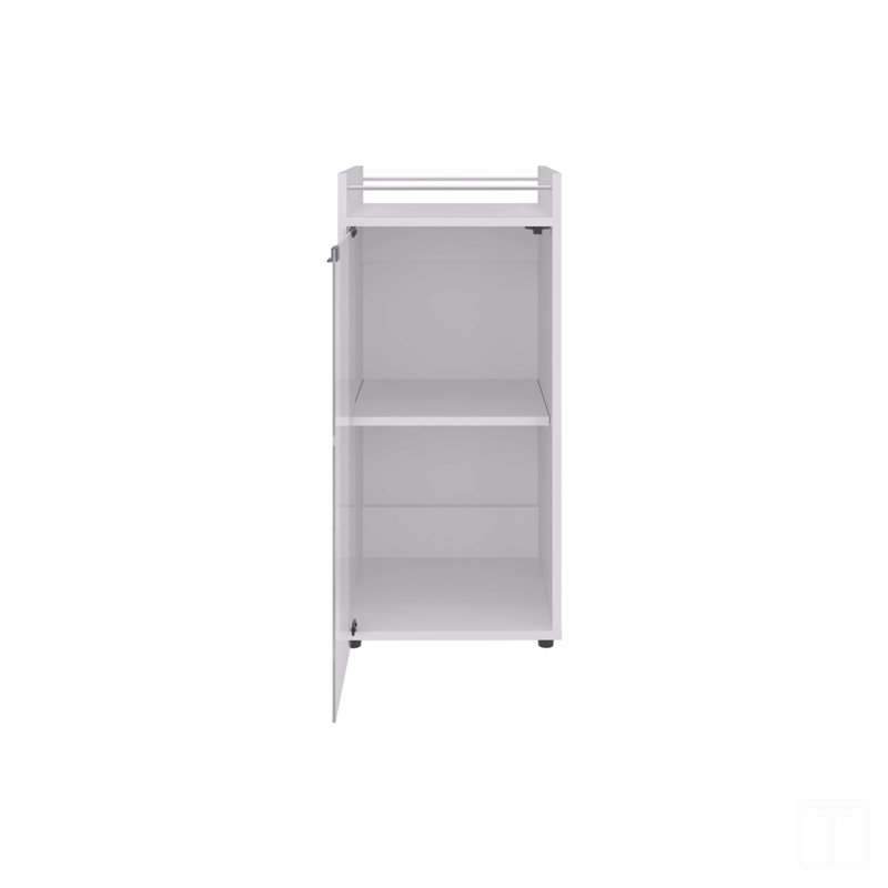 Bar, 1 porte vitrée, 3 tablettes, Blanc, H 32 po x l 27,6 po x P 14,8 po