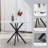 38.5" Round Dining Table Modern Style Kitchen Table With MDF Table Top And X-Shaped Pedestal Metal Legs, Small Circle Dining Room Leisure Table End Table For Home Office Conference, 2 To 4 People-1202602107