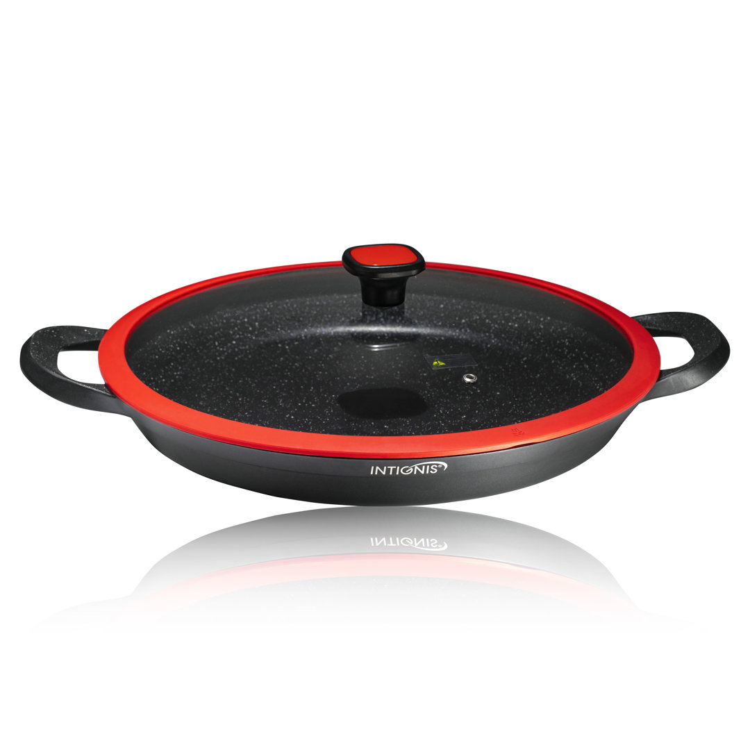Paella 36cm Non-Stick Frying Pan with Lid