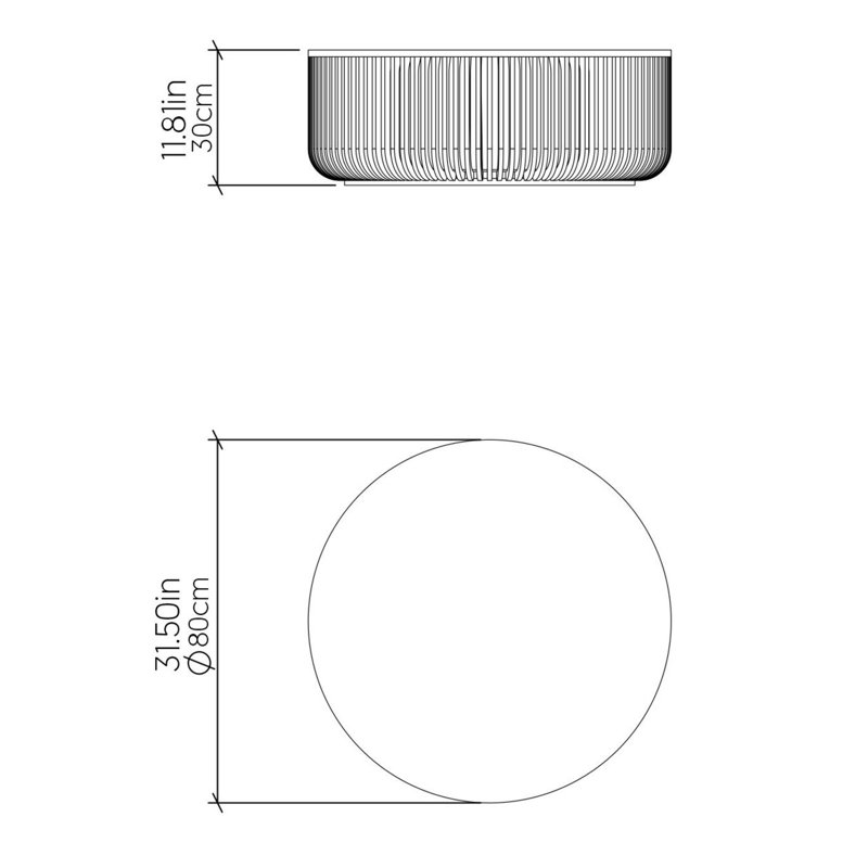 Ripada Round Coffee Table, 11.81" H x 31.5" L x 31.5" W, Imbuia