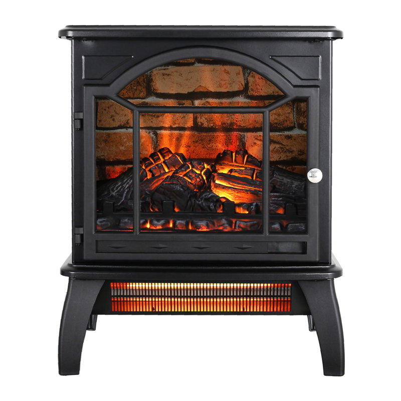 Poêle électrique 3D Flame - 18 pouces, 1500W, / Ul, flamme réaliste, infrarouge à faible bruit 5000 / H, double, portable, peu encombrant, thermolaqué
