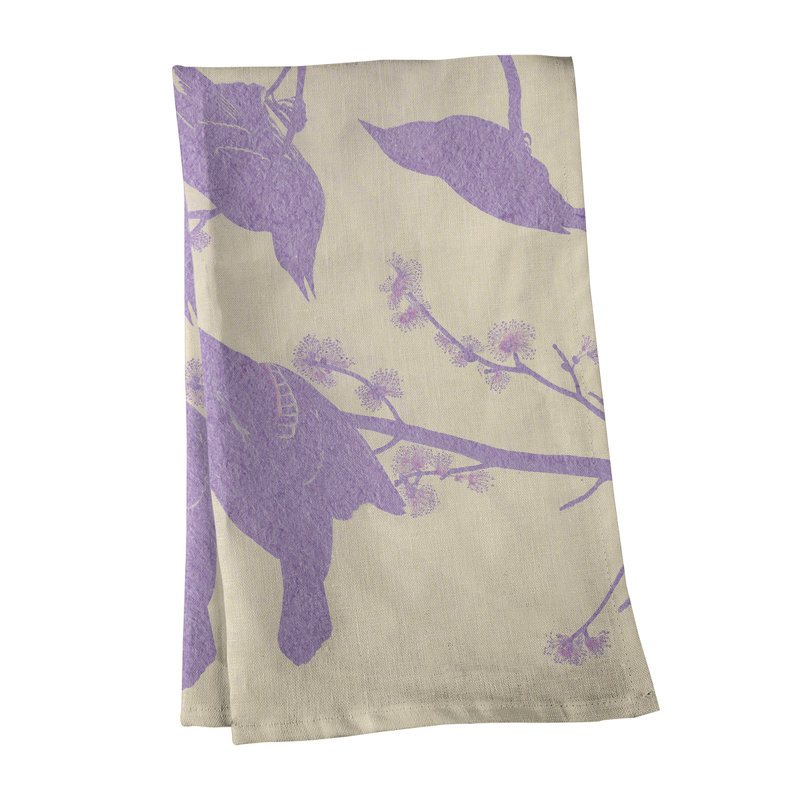 Serviette à thé à oreilles starling, Sergé de coton, Mauve