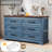 Farmhouse 6 Drawer Dresser, 52" W Modern Dresser Tv Stand With Large Drawers & Bar Handles For Bedroom, Living Room-2059992289