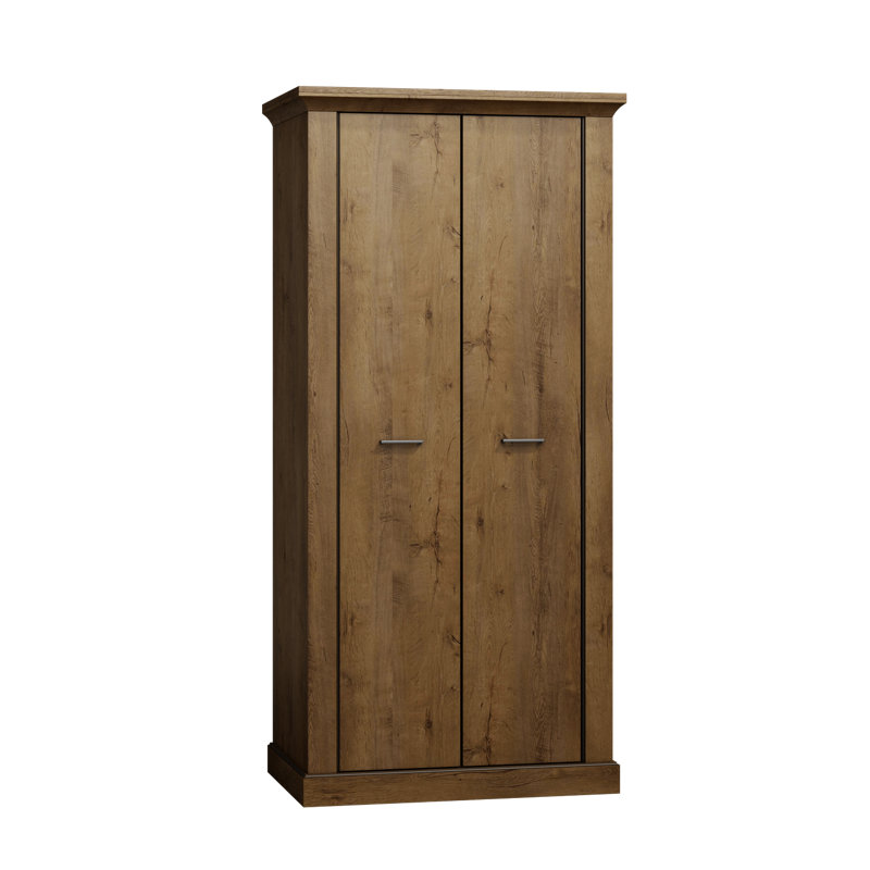 Viridian 2 Door Solid + Manufactured Wood Wardrobe, Ash