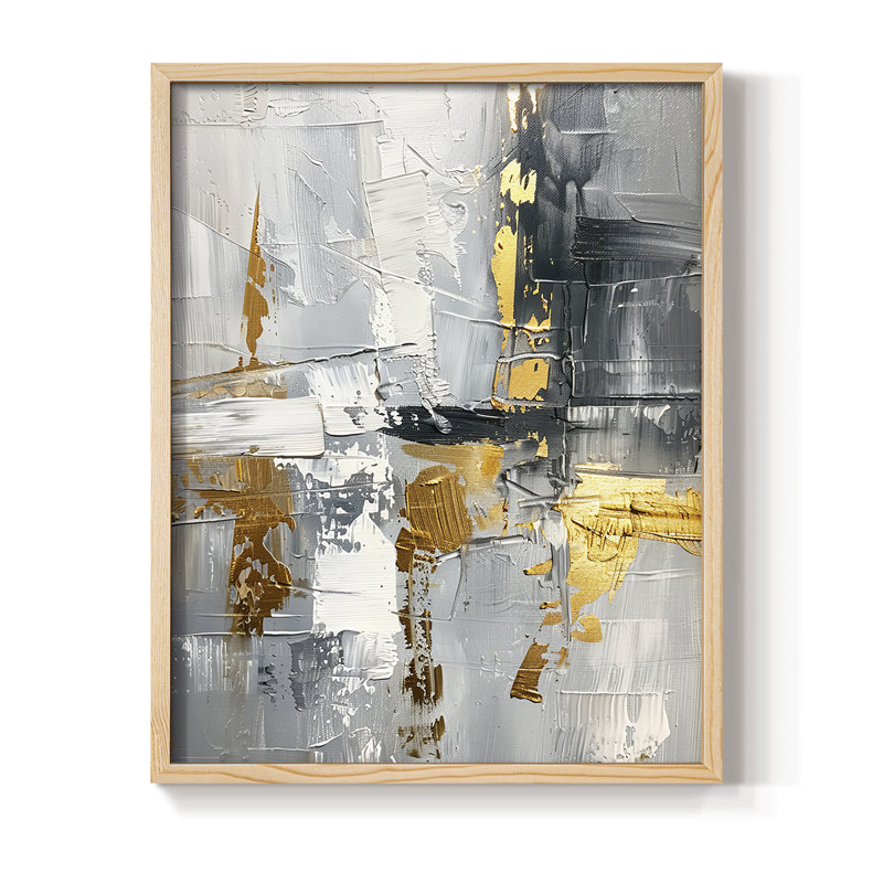 ABSTRACT Series CDL XXXVII, reproduction encadrée - bois massif, Natural, 11" H x 9" W